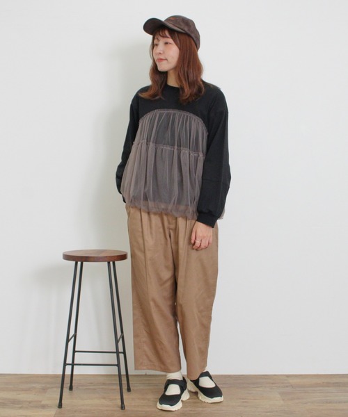 【セール】ツータックワイドチノトラウザー（チノパンツ）｜Samansa Mos2（サマンサ モスモス）