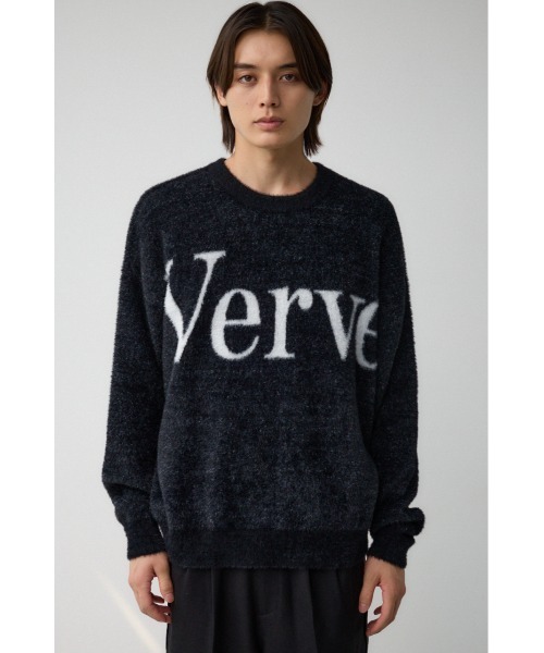 AZUL by moussy(アズールバイマウジー)の「シャギージャガードロゴニット(Tシャツ/カットソー・メンズ・ライトグレー/ブラック/ピンク/グリーン・FREE)」の8枚目の写真