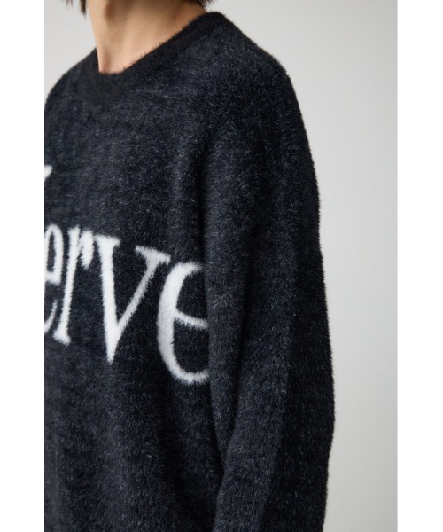 AZUL by moussy(アズールバイマウジー)の「シャギージャガードロゴニット(Tシャツ/カットソー・メンズ・ライトグレー/ブラック/ピンク/グリーン・FREE)」の13枚目の写真