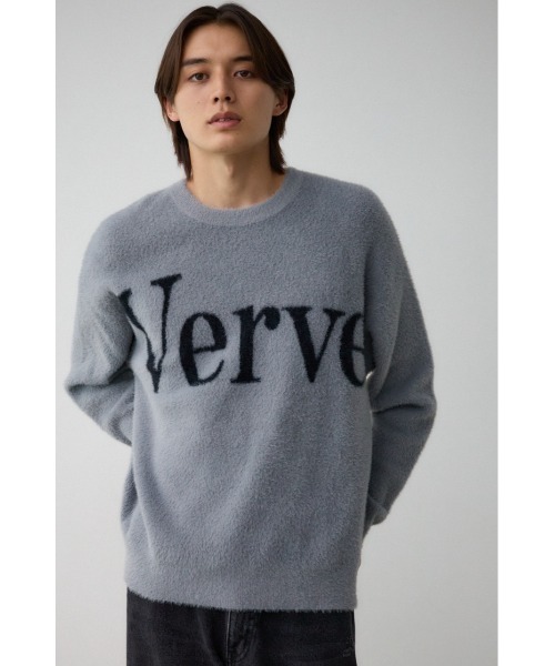 AZUL by moussy(アズールバイマウジー)の「シャギージャガードロゴニット(Tシャツ/カットソー・メンズ・ライトグレー/ブラック/ピンク/グリーン・FREE)」の17枚目の写真