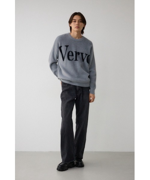 AZUL by moussy(アズールバイマウジー)の「シャギージャガードロゴニット(Tシャツ/カットソー・メンズ・ライトグレー/ブラック/ピンク/グリーン・FREE)」の18枚目の写真