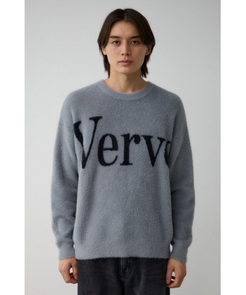 AZUL by moussy(アズールバイマウジー)の「シャギージャガードロゴニット(Tシャツ/カットソー・メンズ・ライトグレー/ブラック/ピンク/グリーン・FREE)」の19枚目の写真