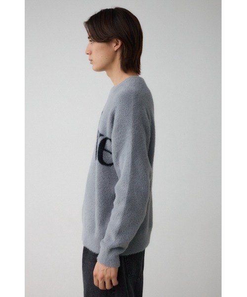 AZUL by moussy(アズールバイマウジー)の「シャギージャガードロゴニット(Tシャツ/カットソー・メンズ・ライトグレー/ブラック/ピンク/グリーン・FREE)」の20枚目の写真