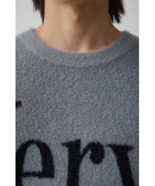 AZUL by moussy(アズールバイマウジー)の「シャギージャガードロゴニット(Tシャツ/カットソー・メンズ・ライトグレー/ブラック/ピンク/グリーン・FREE)」の22枚目の写真