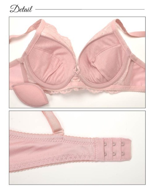 ナチュラル レース ブラジャー フルバック ショーツ セット（ブラ