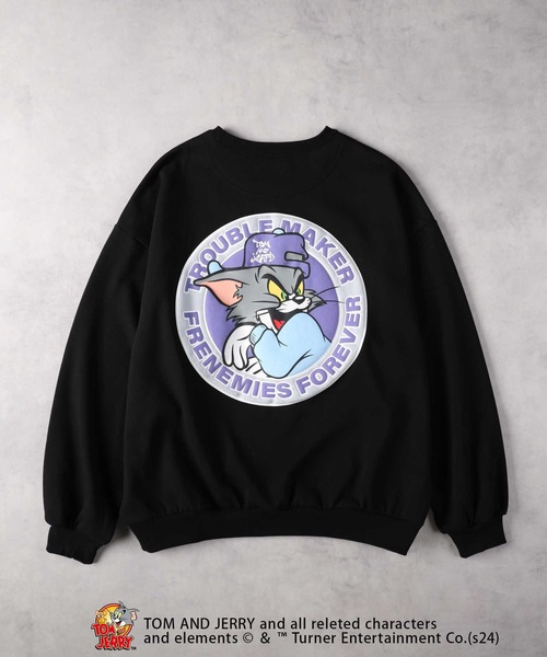 Tom＆Jerry（トムアンドジェリー）の「TOM and JERRY(トムアンドジェリー)【メンズ】【WEB限定】90Sクルーネックスウェット（スウェット・メンズ・ホワイト/ブラック/パープル/グリーン・M/XL/L）」の2枚目の写真