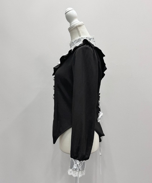 DearMyLove（ディアマイラブ）の「レースアップVヨークフリルブラウス（シャツ/ブラウス・レディース・ホワイト/ボルドー/ブラック・3L/MEDIUM/LARGE/LL）」の17枚目の写真