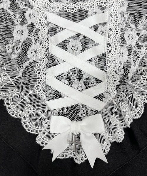 DearMyLove（ディアマイラブ）の「レースアップVヨークフリルブラウス（シャツ/ブラウス・レディース・ホワイト/ボルドー/ブラック・3L/MEDIUM/LARGE/LL）」の19枚目の写真