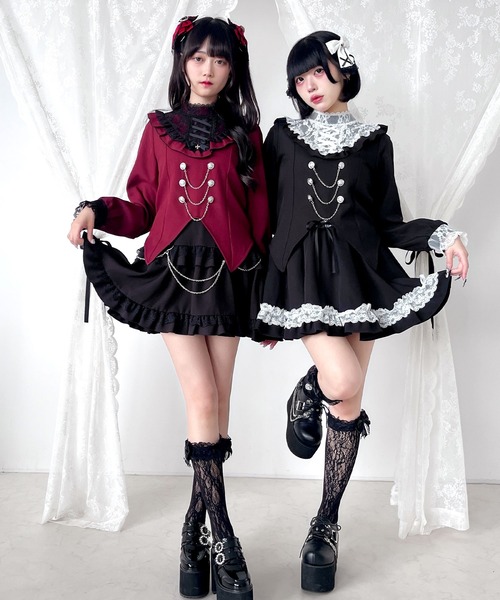 DearMyLove（ディアマイラブ）の「レースアップVヨークフリルブラウス（シャツ/ブラウス・レディース・ホワイト/ボルドー/ブラック・3L/MEDIUM/LARGE/LL）」の8枚目の写真