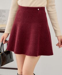【セットアップ対応】リブフレアミニスカート