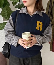 【apresjour mignon】ユニセックスワンポイントニットベスト【ZOZOTOWN限定アイテム】