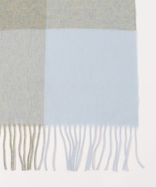 Johnstons of Elgin（ジョンストンズオブエルガン）の「Johnstons of Elgin カシミヤチェックストール（ストール/ショール・レディース・ライトブルー・FREE）」の3枚目の写真