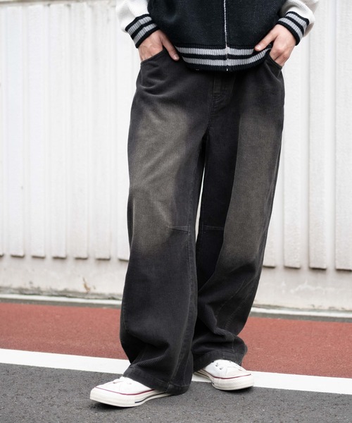 WEGO（ウィゴー）の「WEGO/イージーバレルレッグコーデュロイパンツ（チノパンツ・メンズ・チャコール/ブラウン・LARGE/MEDIUM）」の9枚目の写真