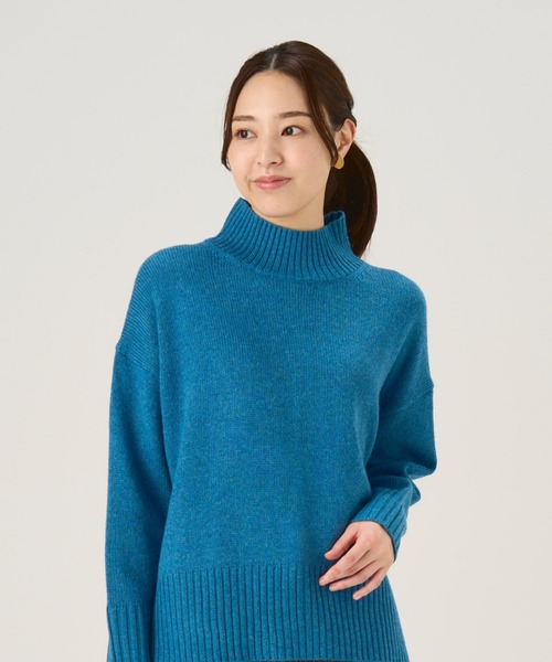 TOKYO SHIRTS（トウキョウシャツ）の「【Pitta Re:)】 ラム混バックスリットニットプルオーバー レディース（ニット/セーター・レディース・モカ/ピンク/ブルー・M/L）」の3枚目の写真