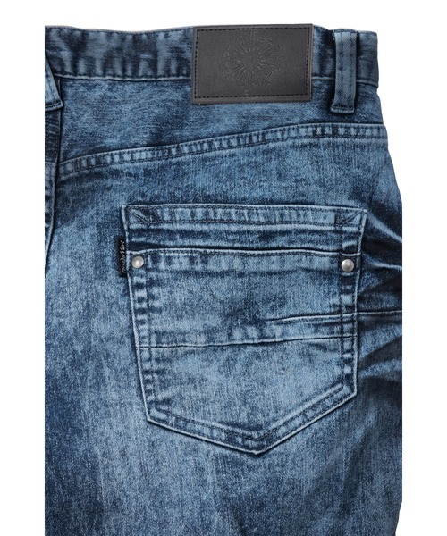 TORNADO MART(トルネードマート)の「TORNADO MART∴ブルーブリーチケミカルシューカットデニム(デニムパンツ・メンズ・ブルー・S/M/L/LL/XXL)」の6枚目の写真