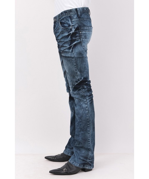 TORNADO MART(トルネードマート)の「TORNADO MART∴ブルーブリーチケミカルシューカットデニム(デニムパンツ・メンズ・ブルー・S/M/L/LL/XXL)」の11枚目の写真