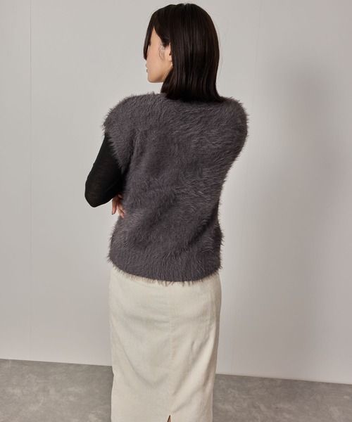 NERGY(ナージー)の「ジャギーニットベスト(ベスト・レディース・チャコールグレー/オフホワイト・FREE)」の20枚目の写真