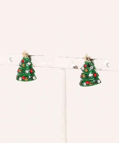 Three Four Time（ｽﾘｰﾌｫｰﾀｲﾑ）の「【X’mas】クリスマスツリーピアス（ピアス（両耳用）・レディース・ゴールド/グリーン・FREE）」の9枚目の写真