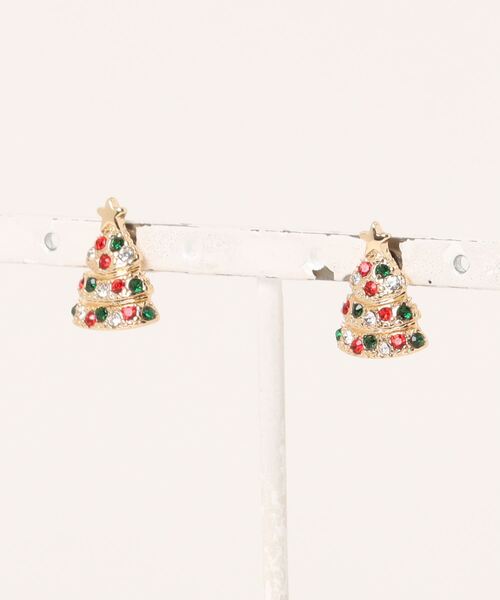 Three Four Time（ｽﾘｰﾌｫｰﾀｲﾑ）の「【X’mas】クリスマスツリーピアス（ピアス（両耳用）・レディース・ゴールド/グリーン・FREE）」の8枚目の写真