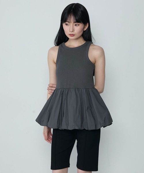 セール】Balloon american sleeve tanktop with cups / カップ