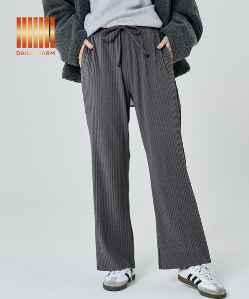 DAILY WARM】裏起毛ジョーゼットリブパンツ（その他パンツ）｜coca