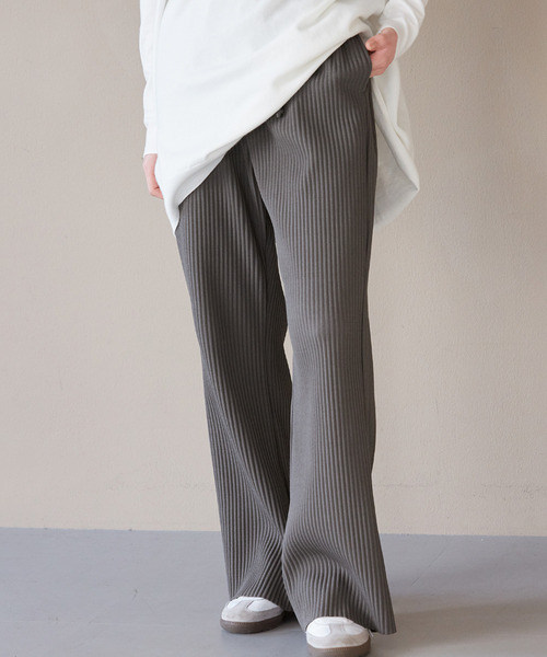 coca(coca)(コカ)の「【DAILY WARM】裏起毛ジョーゼットリブパンツ(その他パンツ・レディース・ブラック/チャコール/ブルー/グレー/アイボリー・L/XL/M/S)」の4枚目の写真