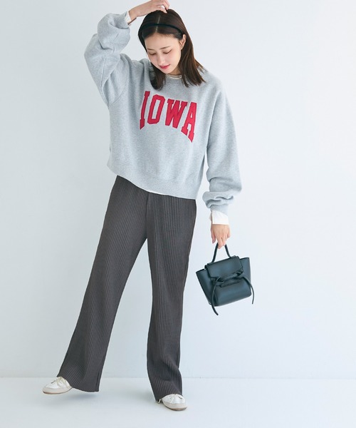 coca(coca)(コカ)の「【DAILY WARM】裏起毛ジョーゼットリブパンツ(その他パンツ・レディース・ブラック/チャコール/ブルー/グレー/アイボリー・L/XL/M/S)」の8枚目の写真