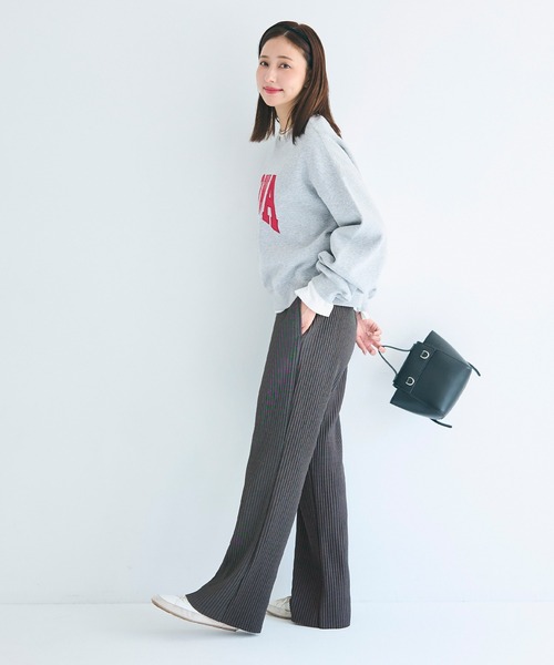 coca(coca)(コカ)の「【DAILY WARM】裏起毛ジョーゼットリブパンツ(その他パンツ・レディース・ブラック/チャコール/ブルー/グレー/アイボリー・L/XL/M/S)」の9枚目の写真