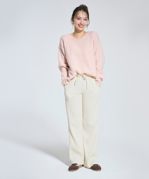 DAILY WARM】裏起毛ジョーゼットリブパンツ（その他パンツ）｜coca