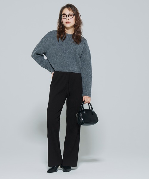 coca(coca)(コカ)の「【DAILY WARM】裏起毛ジョーゼットリブパンツ(その他パンツ・レディース・ブラック/チャコール/ブルー/グレー/アイボリー・L/XL/M/S)」の16枚目の写真