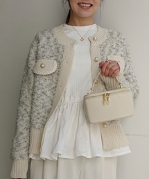 CORNERS（コーナーズ）の「カラーネップノーカラーニットジャケット（カーディガン/ボレロ）」