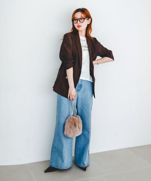 le.coeur blanc（ルクールブラン）の「メッシュダブルブレストジャケット（その他トップス・レディース・ネイビー/グレー/ベージュ/ブラック/ブラウン/グレイッシュベージュ・38）」の8枚目の写真