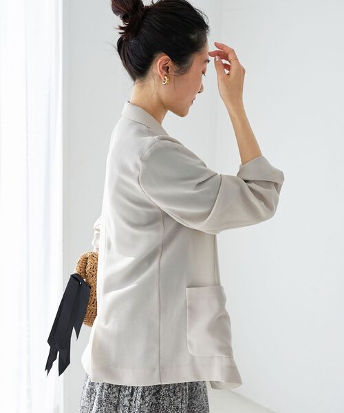 le.coeur blanc（ルクールブラン）の「メッシュダブルブレストジャケット（その他トップス・レディース・ネイビー/グレー/ベージュ/ブラック/ブラウン/グレイッシュベージュ・38）」の12枚目の写真