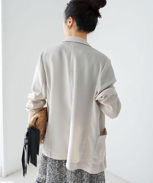 le.coeur blanc（ルクールブラン）の「メッシュダブルブレストジャケット（その他トップス・レディース・ネイビー/グレー/ベージュ/ブラック/ブラウン/グレイッシュベージュ・38）」の13枚目の写真