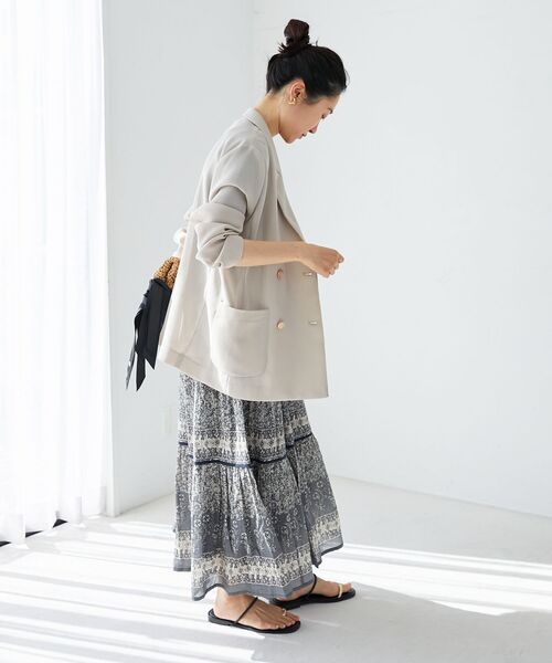 le.coeur blanc（ルクールブラン）の「メッシュダブルブレストジャケット（その他トップス・レディース・ネイビー/グレー/ベージュ/ブラック/ブラウン/グレイッシュベージュ・38）」の15枚目の写真