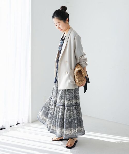 le.coeur blanc（ルクールブラン）の「メッシュダブルブレストジャケット（その他トップス・レディース・ネイビー/グレー/ベージュ/ブラック/ブラウン/グレイッシュベージュ・38）」の16枚目の写真