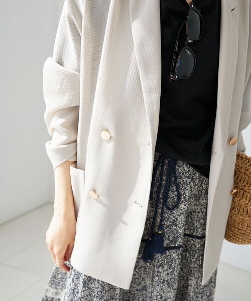 le.coeur blanc（ルクールブラン）の「メッシュダブルブレストジャケット（その他トップス・レディース・ネイビー/グレー/ベージュ/ブラック/ブラウン/グレイッシュベージュ・38）」の18枚目の写真