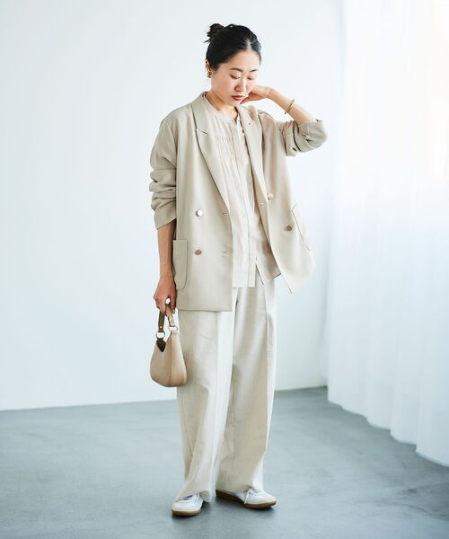 le.coeur blanc（ルクールブラン）の「メッシュダブルブレストジャケット（その他トップス・レディース・ネイビー/グレー/ベージュ/ブラック/ブラウン/グレイッシュベージュ・38）」の19枚目の写真