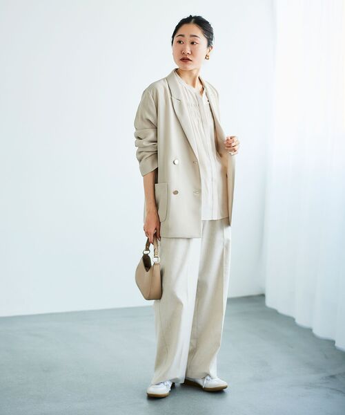 le.coeur blanc（ルクールブラン）の「メッシュダブルブレストジャケット（その他トップス・レディース・ネイビー/グレー/ベージュ/ブラック/ブラウン/グレイッシュベージュ・38）」の20枚目の写真