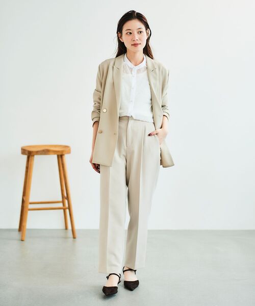 le.coeur blanc（ルクールブラン）の「メッシュダブルブレストジャケット（その他トップス・レディース・ネイビー/グレー/ベージュ/ブラック/ブラウン/グレイッシュベージュ・38）」の22枚目の写真