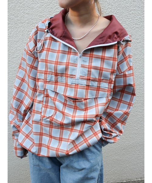 Ungrid（アングリッド）の「【WEB限定】チェックアノラックパーカー（パーカー・レディース・グリーン/チャコールグレー/オレンジ/グレー・FREE）」の13枚目の写真