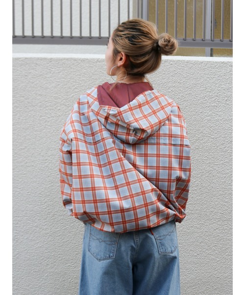 Ungrid（アングリッド）の「【WEB限定】チェックアノラックパーカー（パーカー・レディース・グリーン/チャコールグレー/オレンジ/グレー・FREE）」の15枚目の写真
