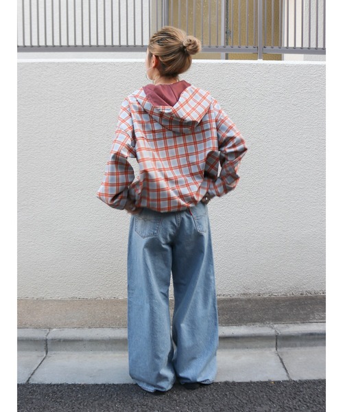 Ungrid（アングリッド）の「【WEB限定】チェックアノラックパーカー（パーカー・レディース・グリーン/チャコールグレー/オレンジ/グレー・FREE）」の17枚目の写真