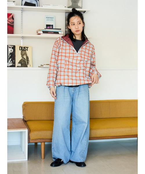 Ungrid（アングリッド）の「【WEB限定】チェックアノラックパーカー（パーカー・レディース・グリーン/チャコールグレー/オレンジ/グレー・FREE）」の9枚目の写真