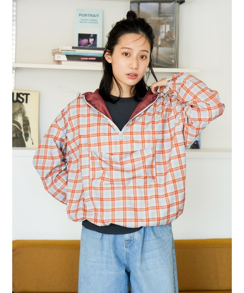 Ungrid（アングリッド）の「【WEB限定】チェックアノラックパーカー（パーカー・レディース・グリーン/チャコールグレー/オレンジ/グレー・FREE）」の11枚目の写真