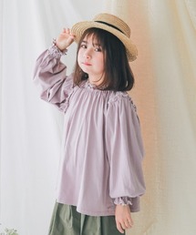 NHT（エヌエイチティー）の「NHT/エヌエイチティー メローギャザーロングTシャツ（Tシャツ/カットソー）」