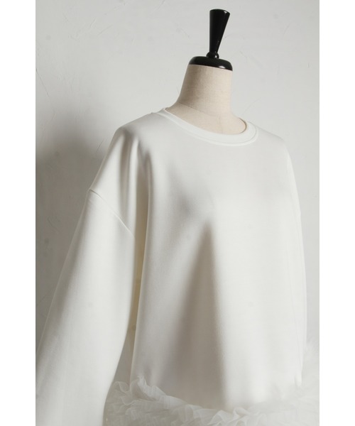 &. NOSTALGIA(アンドドットノスタルジア)の「【ZOZO限定】チュールヘムトップス(Tシャツ/カットソー・レディース・ブラック/アイボリー/チャコールグレー・M)」の7枚目の写真