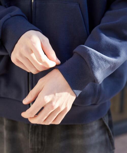 WEGO（ウィゴー）の「WEGO/ワッペンロゴZIPパーカー（パーカー・メンズ・ブラウン/ネイビー/アッシュグレー/杢グレー・LARGE/MEDIUM）」の7枚目の写真