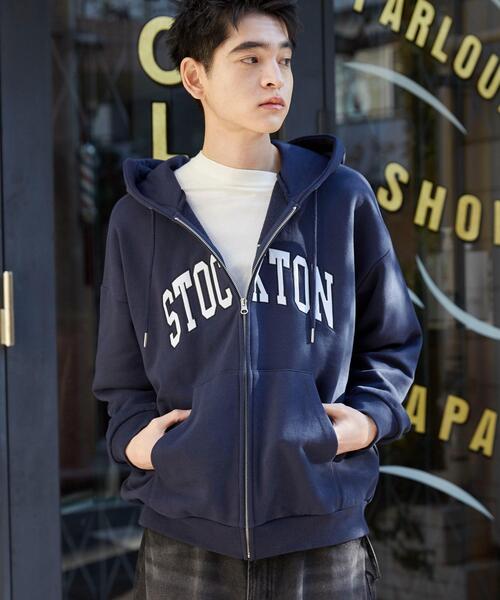 WEGO（ウィゴー）の「WEGO/ワッペンロゴZIPパーカー（パーカー・メンズ・ブラウン/ネイビー/アッシュグレー/杢グレー・LARGE/MEDIUM）」の9枚目の写真