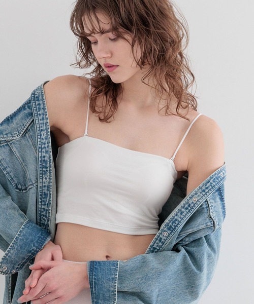 d.i.a.ベアトップ サイドギャザーベアトップ カモフラ柄（チューブトップ